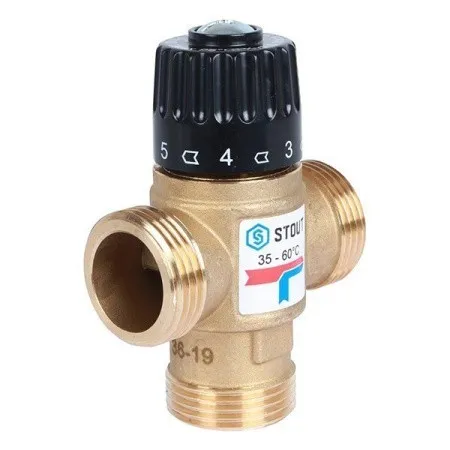 Смесительный термостатический клапан STOUT SVM-0120-166025 G1 НР 35-60С Kvs1,6 | Центр водоснабжения